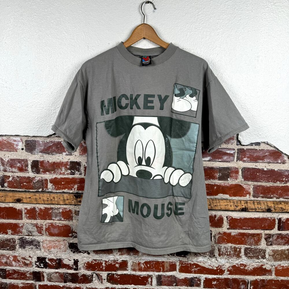 Vintage Mickey Unlimited Shirt Sz XL Grey Short Sleeve Mickey Mouse Jerry Leigh